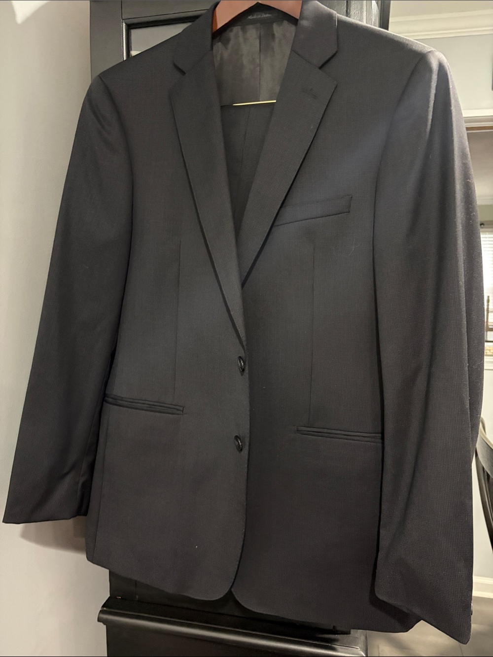 Calvin Klein Black Men's Two-Button Suit Jacket and Pants